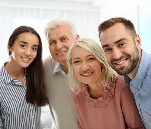 happy family smiling